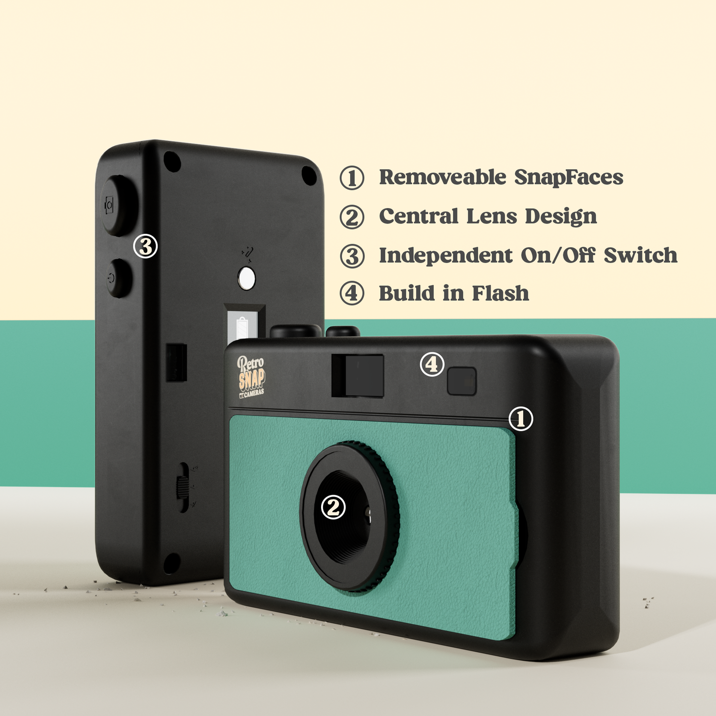 Retro Snap Screen Free Digital Camera - Teal